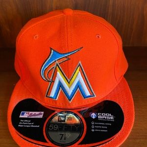 Official MLB Miami Marlins orange baseball cap new era size 7 1/8